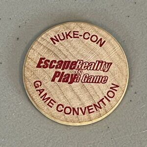 Nuke-Con Game Convention Wooden Token Collectors Coin Omaha Gaming Convention